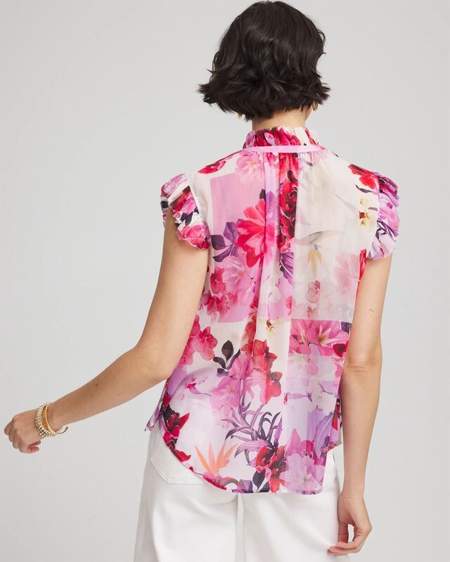 Floral Ruffle Collar Blouse - image 3